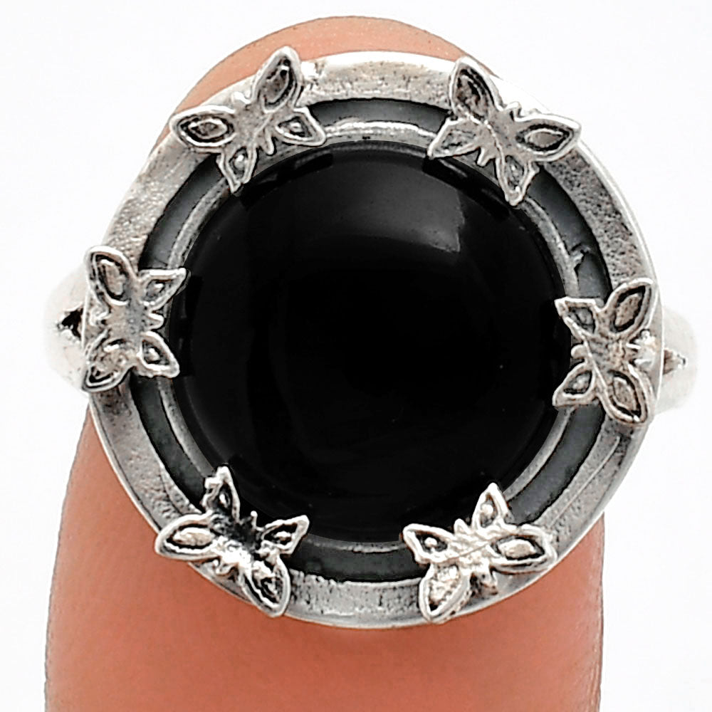 Premium Quality Natural Black Onyx Ring size-9.5 R-1716 23-ER10314-0
